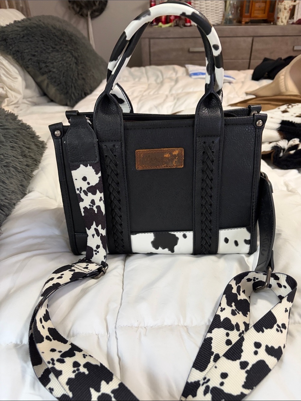 Black & White Cow Print small purse by Wrangler